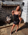 Black Cowl Neck Satin Mini Dress | Uniquely Sophia's