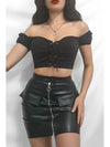 Black PU Utility Mini Skirt | Uniquely Sophia's