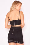 Black Suede Bralet & Skirt Set | Uniquely Sophia's