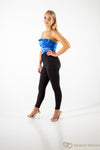 Blue cowl neck  satin bodysuit | Uniquely Sophia's