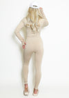Beige activewear gym set Back View Uniquely Sophia's