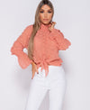 Shirring Detail High Neck Blouse | Uniquely Sophia's