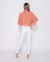 Shirring Detail High Neck Blouse | Uniquely Sophia's